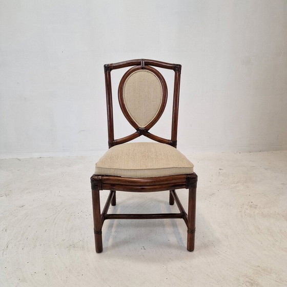 Image 1 of Set van 6 vintage bamboe eetkamerstoelen van Gasparucci Italo, jaren 1970