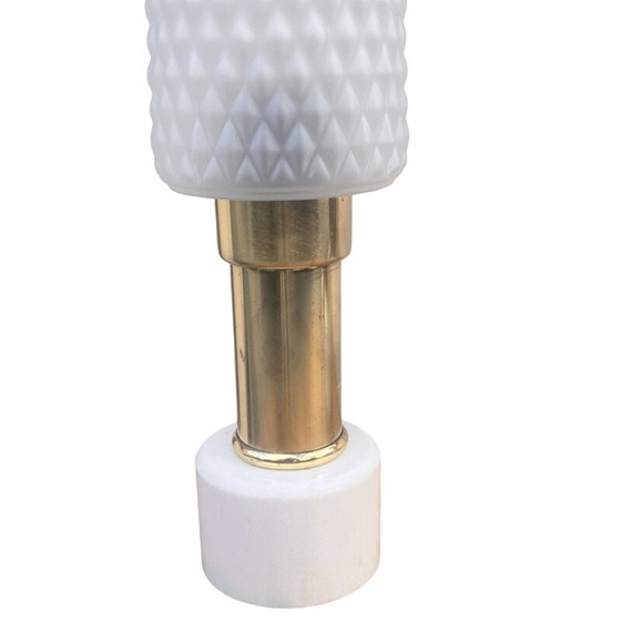 Image 1 of Paar vintage marmeren en glazen bedlampjes voor Veb Narva Leuchtenbau Lengefeld, Duitsland 1960