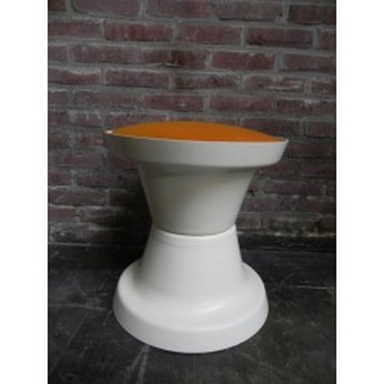 Image 1 of Vintage krukje met oranje zitting