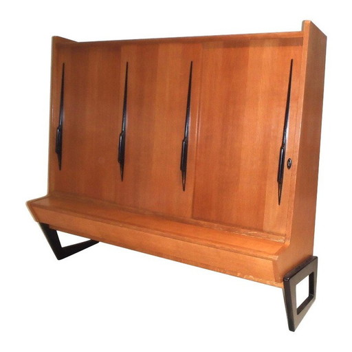 Vintage eikenhouten highboard van Gérard Guermonprez, 1950