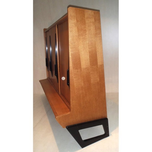 Vintage eikenhouten highboard van Gérard Guermonprez, 1950