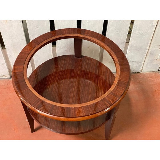 Image 1 of Vintage Art Deco mahoniehouten kolomtafel met spiegel