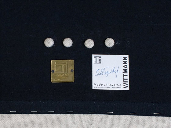 Image 1 of Wittmann Palais Stoclet Set Sofa, Fauteuil, Voetenbank Design Josef Hoffmann 1905