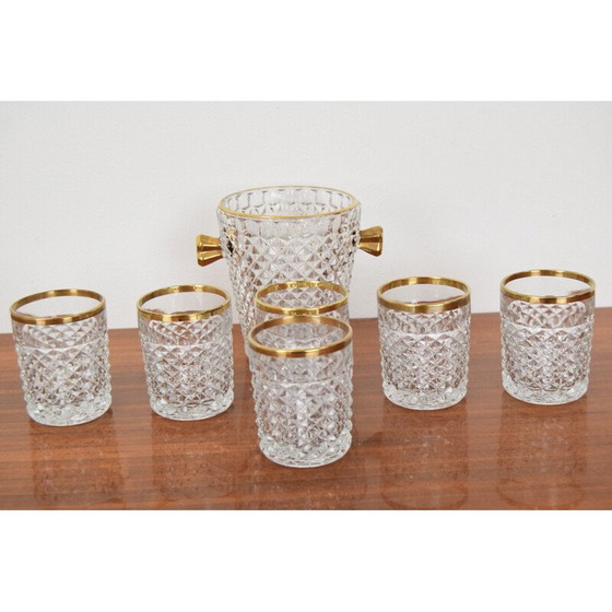 Image 1 of Set vintage glaswerk bargerei van Bohemia Crystal, jaren 1960