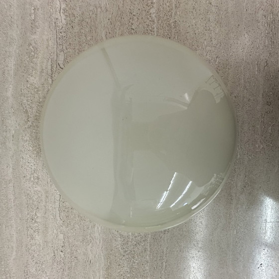 Image 1 of Vintage opaline glazen plafondlamp