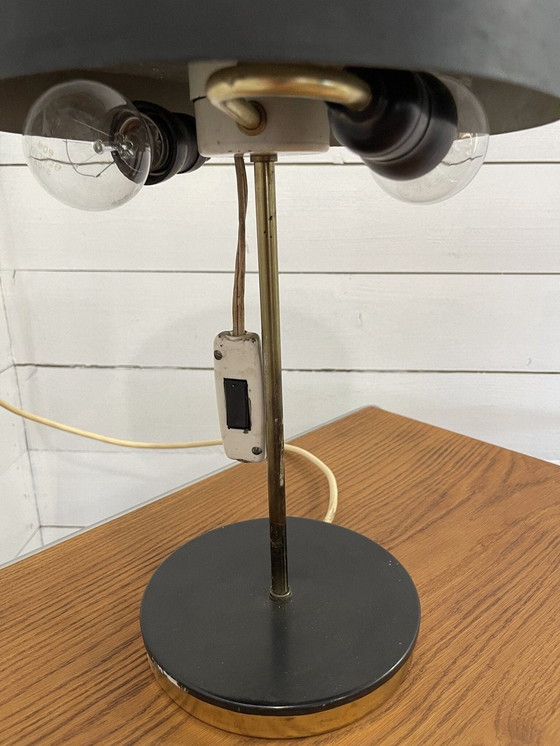 Image 1 of Vintage bureaulamp EFC zwart en koper