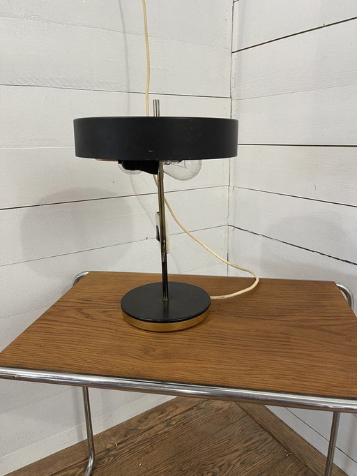 Vintage bureaulamp EFC zwart en koper