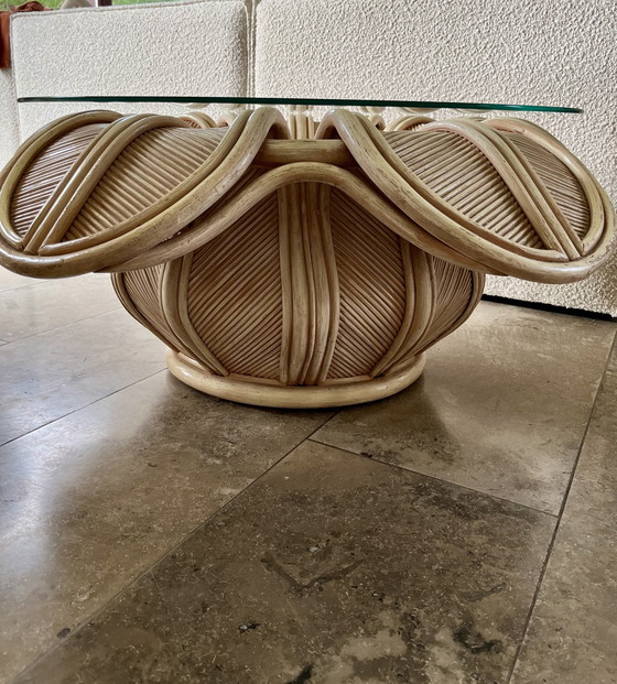 Image 1 of Vivai Del Sud Flower Rattan Coffee Table