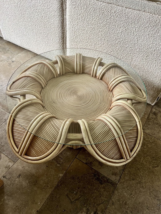 Image 1 of Vivai Del Sud Flower Rattan Coffee Table