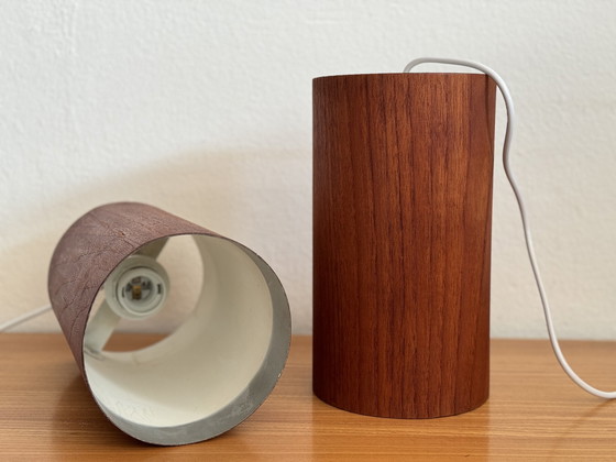 Image 1 of 2x Vintage teak hanglamp