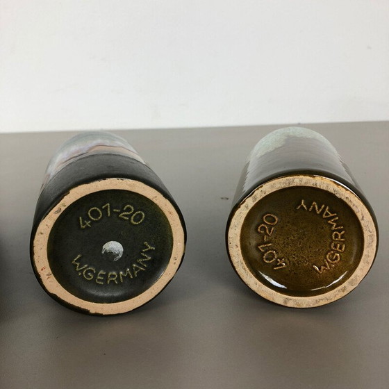 Image 1 of Set van 4 vintage vette keramieken vazen uit Scheurich, Duitsland 1970