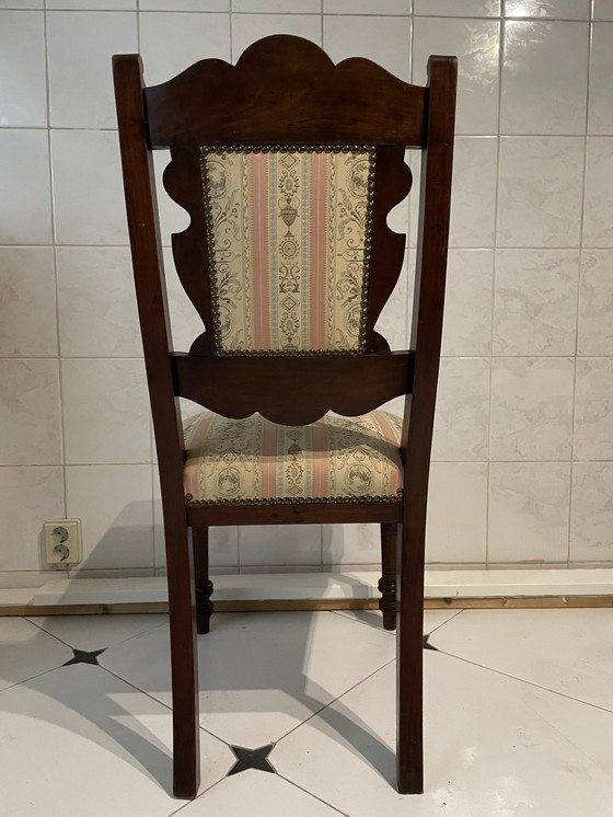 Image 1 of Set Van 6 Biedermeier Stoelen