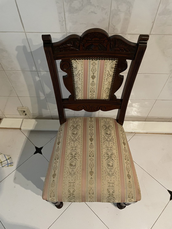Image 1 of Set Van 6 Biedermeier Stoelen