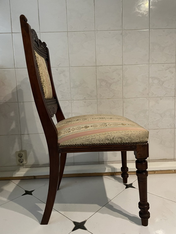 Image 1 of Set Van 6 Biedermeier Stoelen