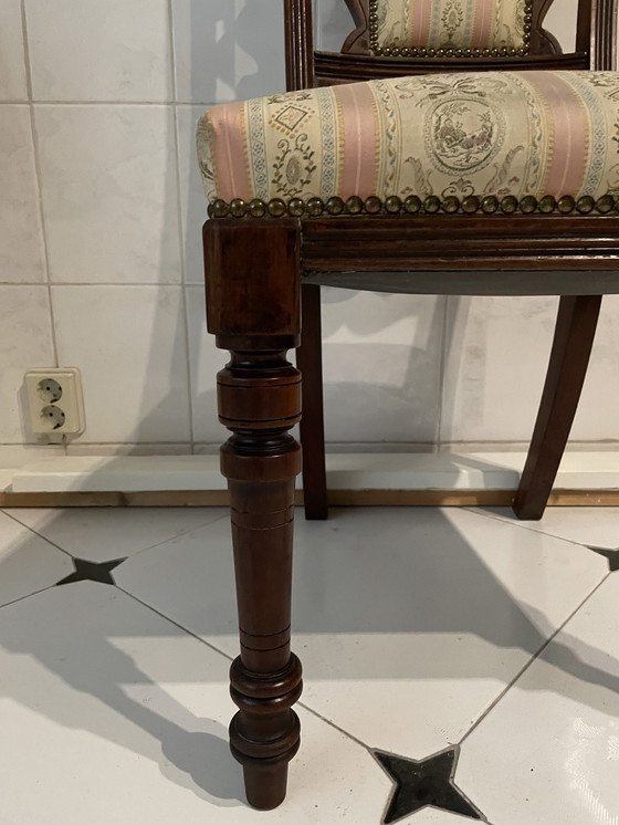 Image 1 of Set Van 6 Biedermeier Stoelen