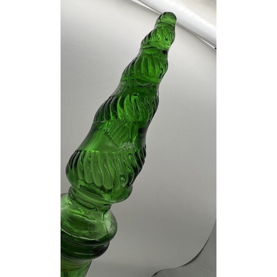 Image 1 of Vintage karaf van gepolijst glas met kurk, Italië 1960