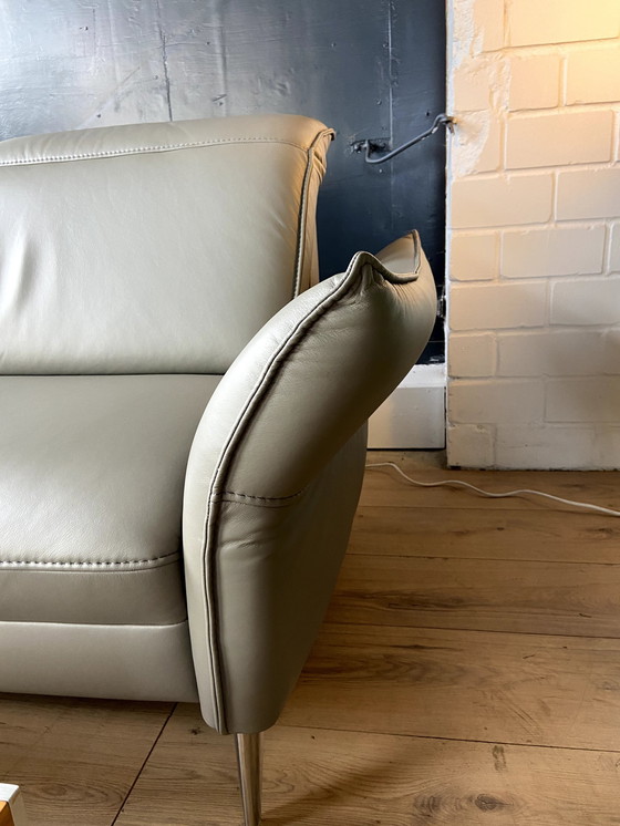 Image 1 of Mondo leren bank met uitschuifbare longchair