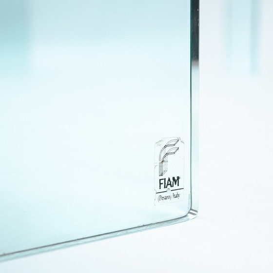 Image 1 of Fiam glazen bureau of eettafel, 1984