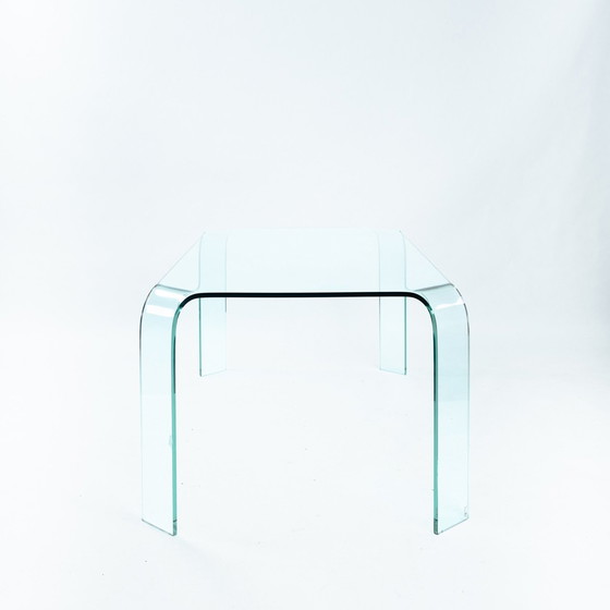Image 1 of Fiam glazen bureau of eettafel, 1984