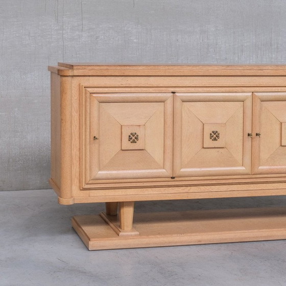 Image 1 of Vintage blond eikenhouten Frans deco dressoir, jaren 1940