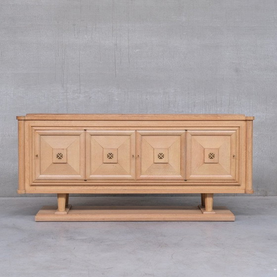 Image 1 of Vintage blond eikenhouten Frans deco dressoir, jaren 1940