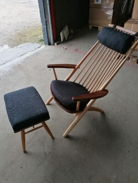 Image 1 of Tateishi Shoiji Chaise Lounge, Fauteuil en Kruk