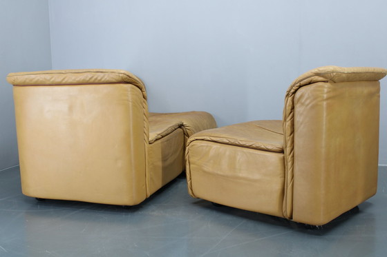 Image 1 of 1970S Wittmann Hochbaret lederen modulaire sofa, Oostenrijk