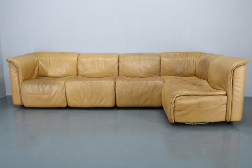 1970S Wittmann Hochbaret lederen modulaire sofa, Oostenrijk