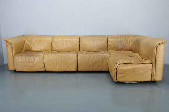 Image 1 of 1970S Wittmann Hochbaret lederen modulaire sofa, Oostenrijk