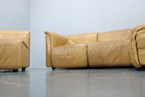 Image 1 of 1970S Wittmann Hochbaret lederen modulaire sofa, Oostenrijk