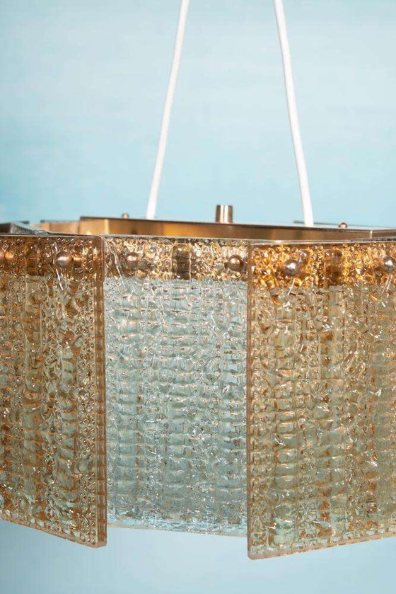 Image 1 of Vintage orrefors glazen hanglamp, Regency glass pendant 60s