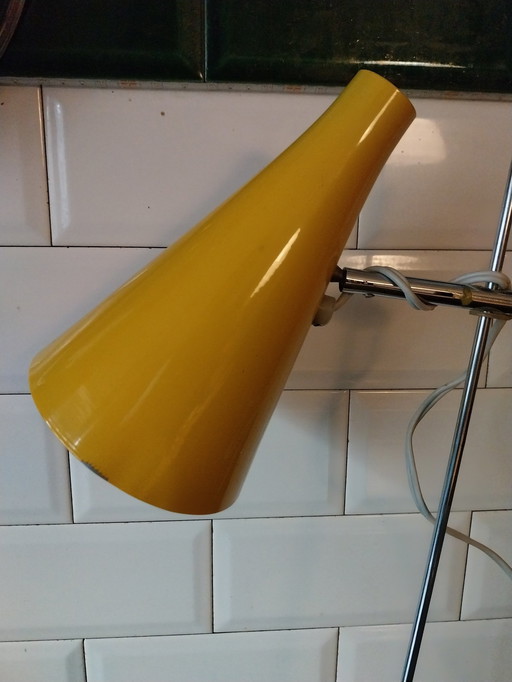 1 X Gele Tafellamp Door Josef Hurka Voor Lidokov 1970'S 