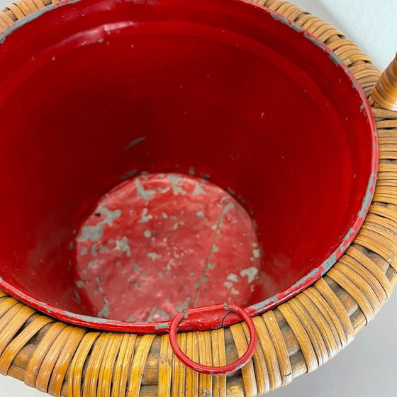 Image 1 of Vintage minimalistische bamboe en metalen plantenstandaard, Frankrijk 1960