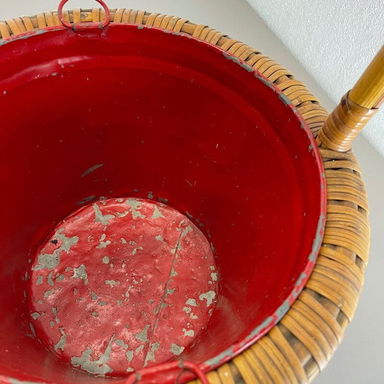 Image 1 of Vintage minimalistische bamboe en metalen plantenstandaard, Frankrijk 1960