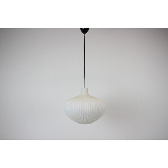 Image 1 of Vintage hanglamp van glas en chroom, Tsjecho-Slowakije 1960