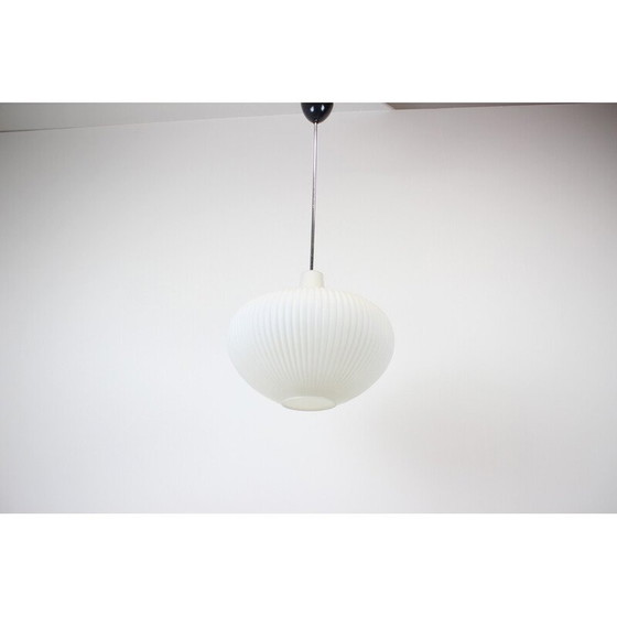 Image 1 of Vintage hanglamp van glas en chroom, Tsjecho-Slowakije 1960