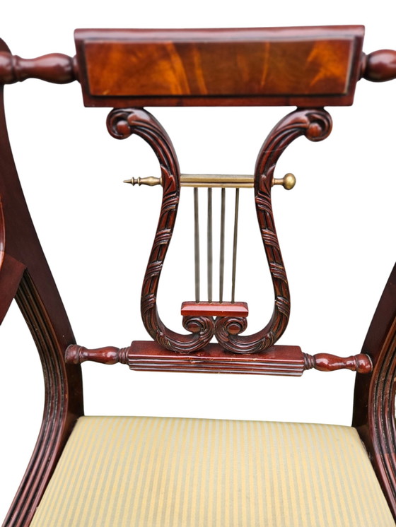 Image 1 of Casa Padrino Mahonie Klassieke Ladderchair Trapstoel Bibliotheektrap 