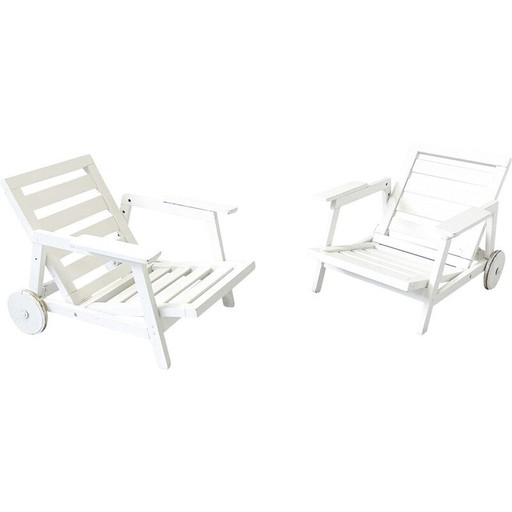 Paar vintage Florida tuinstoelen van Carlo Hauner voor Fratelli Reguitti, 1960