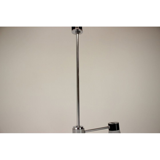 Image 1 of Vintage hanglamp van glas en gelakt metaal voor Drukov, Tsjecho-Slowakije 1970