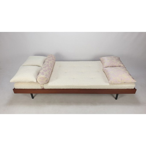 Vintage teakhouten daybed met Dedar kussens, Nederland 1960