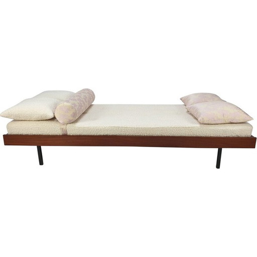 Vintage teakhouten daybed met Dedar kussens, Nederland 1960