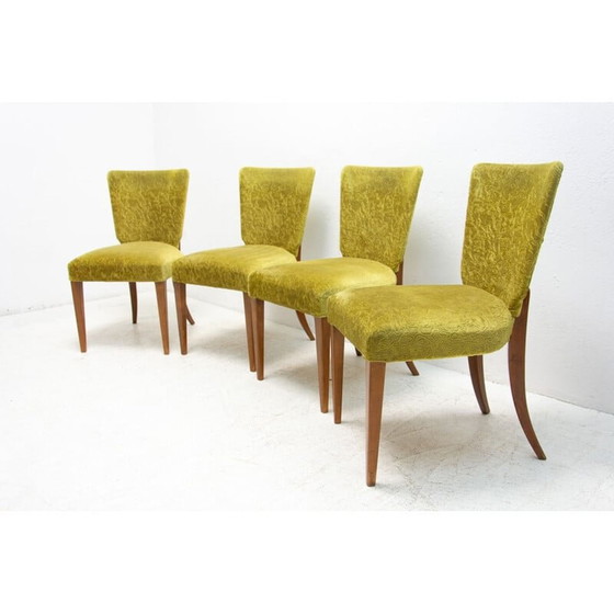 Image 1 of Set van 4 vintage Art Deco eetkamerstoelen H-214 van Jindrich Halabala voor Úp Závody, 1950