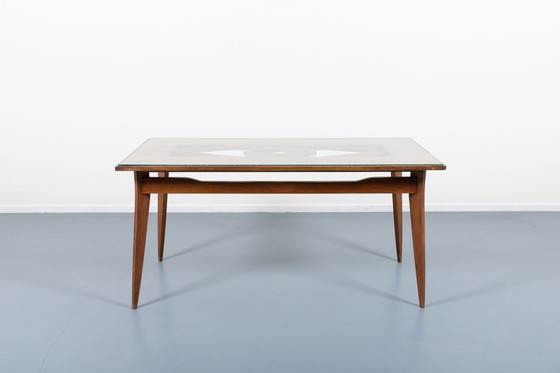 Image 1 of Architecturale Italiaanse Mid Century Moderne tafel uit 1950