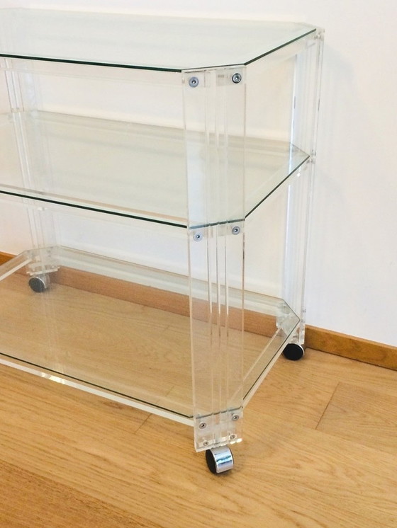 Image 1 of Plexiglas Serveerwagen # Vintage 90S # Lucite Trolley Bar