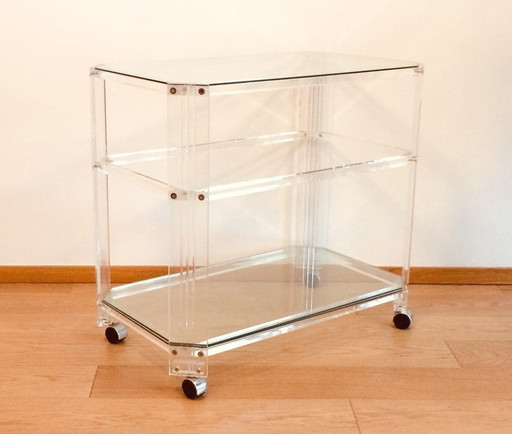 Plexiglas Serveerwagen # Vintage 90S # Lucite Trolley Bar