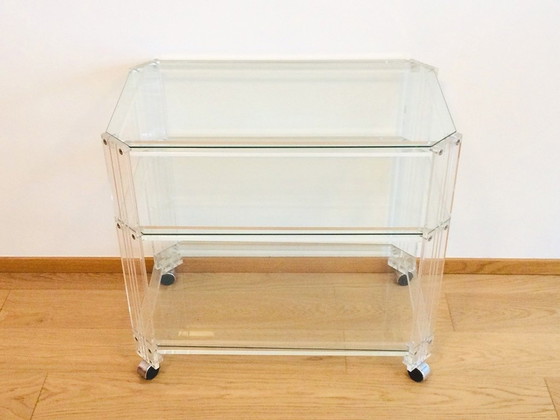 Image 1 of Plexiglas Serveerwagen # Vintage 90S # Lucite Trolley Bar