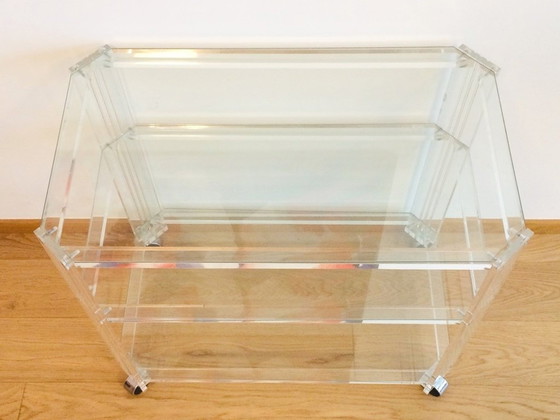 Image 1 of Plexiglas Serveerwagen # Vintage 90S # Lucite Trolley Bar