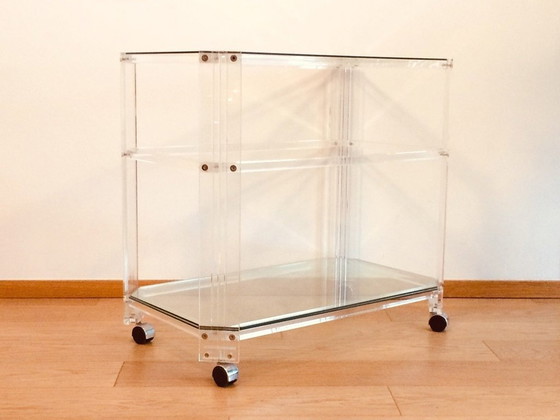 Image 1 of Plexiglas Serveerwagen # Vintage 90S # Lucite Trolley Bar