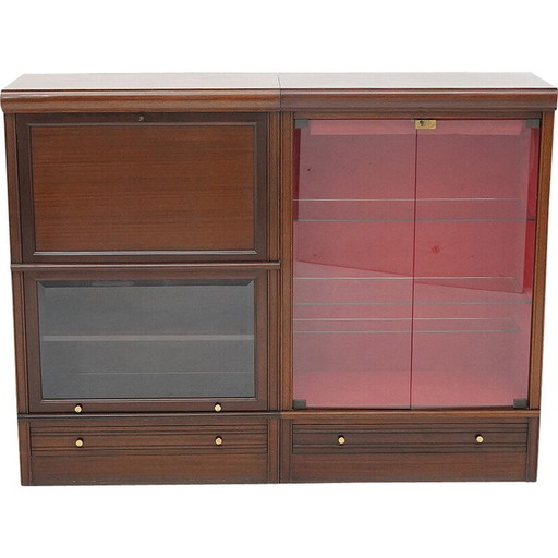 Vintage modulaire buffetkast in mahonie gefineerd hout voor Md, Frankrijk 1970