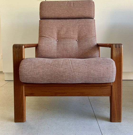 Image 1 of Vintage teakhouten fauteuil Deense lounge stoel